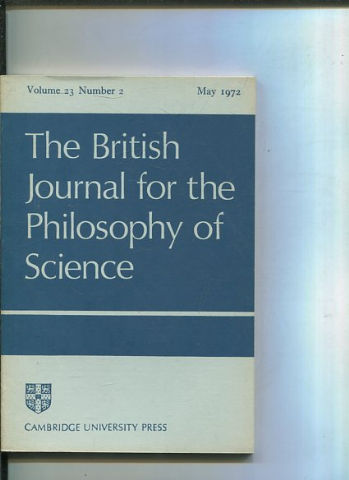 THE BRITISH JOURNAL FOR THE PHILOSOPHY OF SCIENCE. VOLUME 23 NUMBER 2.