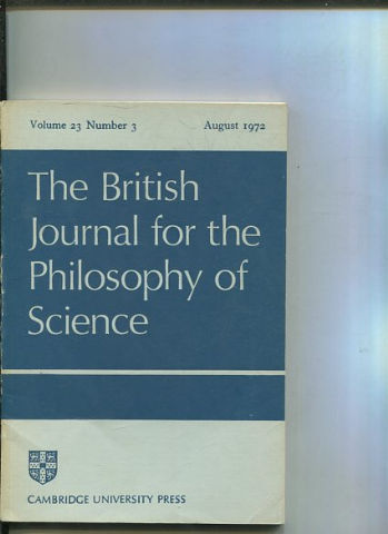 THE BRITISH JOURNAL FOR THE PHILOSOPHY OF SCIENCE. VOLUME 23 NUMBER 3.