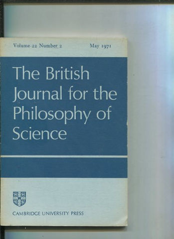 THE BRITISH JOURNAL FOR THE PHILOSOPHY OF SCIENCE. VOLUME 22 NUMBER 2.