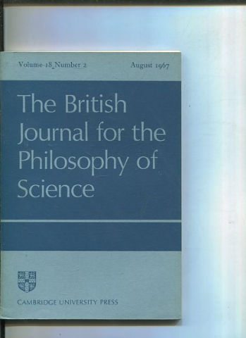 THE BRITISH JOURNAL FOR THE PHILOSOPHY OF SCIENCE. VOLUME 18 NUMBER 2.