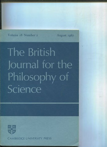 THE BRITISH JOURNAL FOR THE PHILOSOPHY OF SCIENCE. VOLUME 18 NUMBER 2.