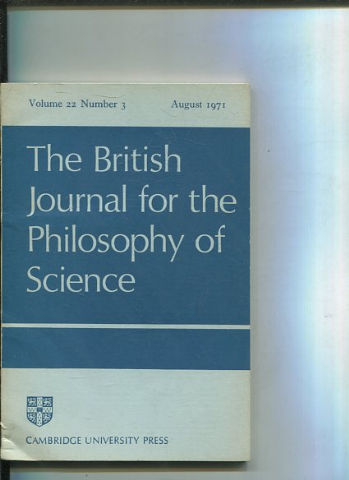 THE BRITISH JOURNAL FOR THE PHILOSOPHY OF SCIENCE. VOLUME 22 NUMBER 3.