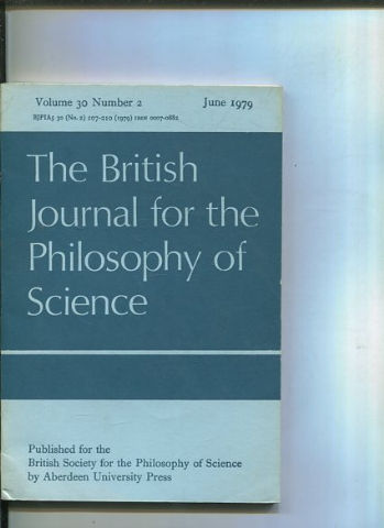 THE BRITISH JOURNAL FOR THE PHILOSOPHY OF SCIENCE. VOLUME 30 NUMBER 2.