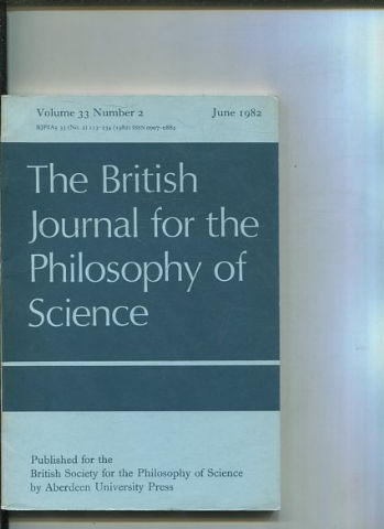 THE BRITISH JOURNAL FOR THE PHILOSOPHY OF SCIENCE. VOLUME 33 NUMBER 2.