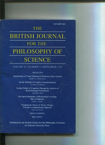 THE BRITISH JOURNAL FOR THE PHILOSOPHY OF SCIENCE. VOLUME 45 NUMBER 3.