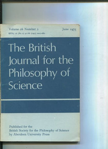 THE BRITISH JOURNAL FOR THE PHILOSOPHY OF SCIENCE. VOLUME 26 NUMBER 2.