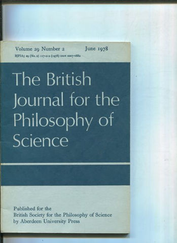 THE BRITISH JOURNAL FOR THE PHILOSOPHY OF SCIENCE. VOLUME 29 NUMBER 2.