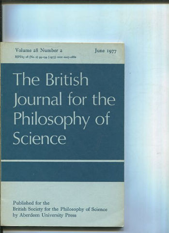 THE BRITISH JOURNAL FOR THE PHILOSOPHY OF SCIENCE. VOLUME 28 NUMBER 2.