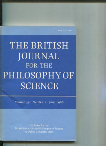 THE BRITISH JOURNAL FOR THE PHILOSOPHY OF SCIENCE. VOLUME 39 NUMBER 2.