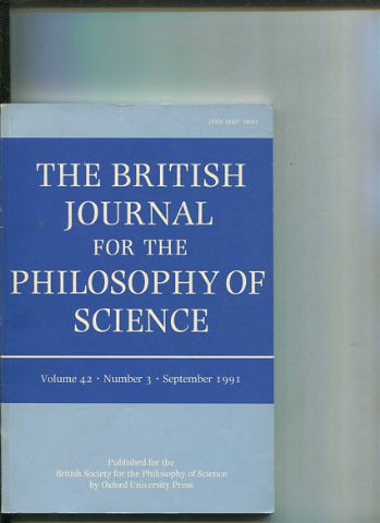 THE BRITISH JOURNAL FOR THE PHILOSOPHY OF SCIENCE. VOLUME 42 NUMBER 3.