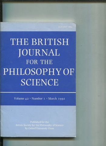 THE BRITISH JOURNAL FOR THE PHILOSOPHY OF SCIENCE. VOLUME 42 NUMBER 1.