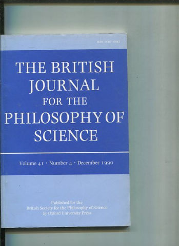 THE BRITISH JOURNAL FOR THE PHILOSOPHY OF SCIENCE. VOLUME 41 NUMBER 4.