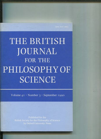 THE BRITISH JOURNAL FOR THE PHILOSOPHY OF SCIENCE. VOLUME 41 NUMBER 3.