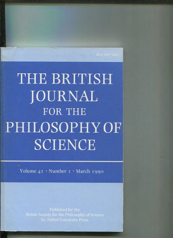 THE BRITISH JOURNAL FOR THE PHILOSOPHY OF SCIENCE. VOLUME 41 NUMBER 1.