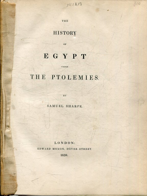 THE HISTORY OF EGYPT UNDER THE PTOLEMIES.