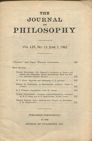 THE JOURNAL OF PHILOSOPHY. VOLUME LIX, NO. 12: JUNE 7, 1962. THEORIES AND USAGE: WILLIAM SACKSTEDER.