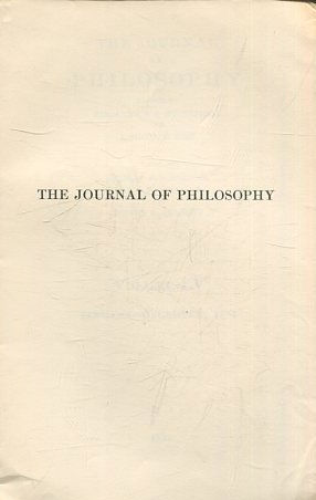 THE JOURNAL OF PHILOSOPHY. VOLUME LV. JANUARY-DECEMBER 1958.