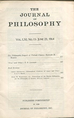 THE JOURNAL OF PHILOSOPHY. VOLUME LXI, NO 13. JUNE 25, 1964. THE PHILOSOPHIC IMPORT OF VIRTUAL CLASSES.