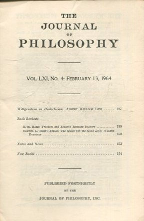 THE JOURNAL OF PHILOSOPHY. VOLUME LXI, NO 4, FEBRUARY 13, 1964. WITTGENSTEIN AS DIALECTICIAN.