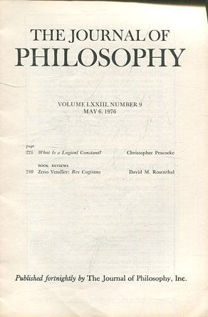 THE JOURNAL OF PHILOSOPHY. VOLUME LXXIII, NOMBER 9 MAY 6, 1976. WHAT IS A LOGICAL CONSTANT?