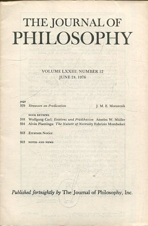 THE JOURNAL OF PHILOSOPHY. VOLUME LXXIII, NUMBER 12, JUNE 24, 1976. STRAWSON ON PREDICATION.