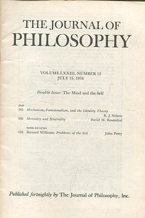 THE JOURNAL OF PHILOSOPHY. VOLUME LXXIII, NUMBER 13, JULY 15, 1976. MECHANISM, FUNCTIONALISM, AND THE IDENTITY THEORY.