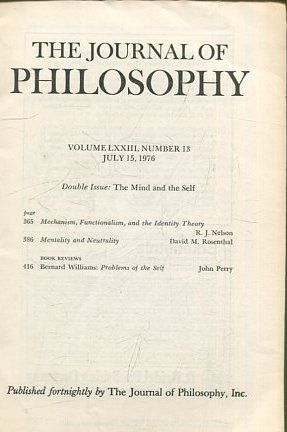 THE JOURNAL OF PHILOSOPHY. VOLUME LXXIII, NUMBER 13, JULY 15, 1976. MECHANISM, FUNCTIONALISM, AND THE IDENTITY THEORY.