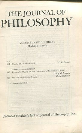 THE JOURNAL OF PHILOSOPHY. VOLUME LXXIII, NUMBER 5, MARCH 11, 1976. GRADES OF DISCRIMINABILITY.