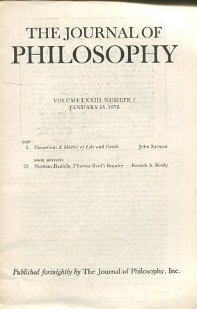 THE JOURNAL OF PHILOSOPHY. VOLUME LXXIII, NUMBER I, JANUARY 15, 1976. CAUSATION: A MATTER OF LIFE AND DEATH.