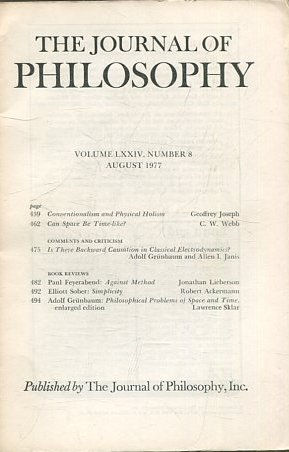 THE JOURNAL OF PHILOSOPHY. VOLUME LXXIV, Number 8, AUGUST 1977. CONVENTIONALISM AND PHYSICAL HOLISM. CAN SPACE BE TIME-LIKE?