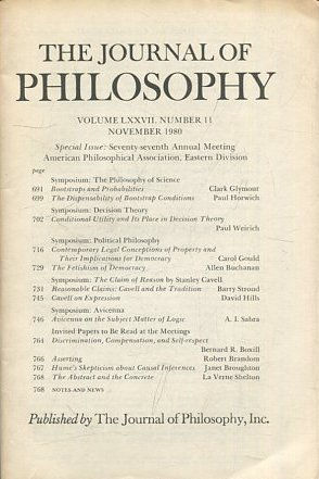 THE JOURNAL OF PHILOSOPHY. VOLUME LXXVII, NUMBER II, NOVEMBER 1980. SYMPOSIUM: THE PHILOSOPHY OF SCIENCE.