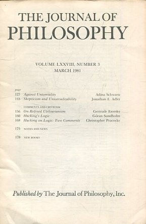 THE JOURNAL OF PHILOSOPHY. VOLUME LXXVIII, NUMBER 3 MARCH 1981. AGAINST UNIVERSALITY. SKEPTICISM AND UNIVERSALIZABILITY.