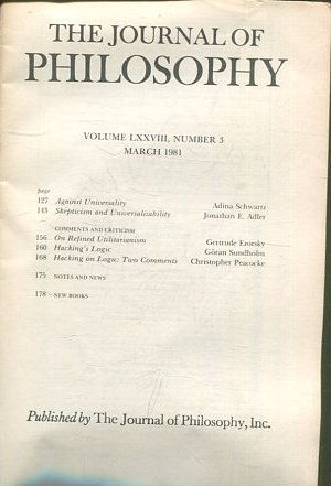 THE JOURNAL OF PHILOSOPHY. VOLUME LXXVIII, NUMBER 3 MARCH 1981. AGAINST UNIVERSALITY. SKEPTICISM AND UNIVERSALIZABILITY.