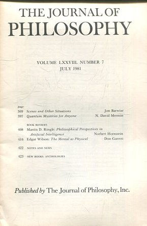 THE JOURNAL OF PHILOSOPHY. VOLUME LXXVIII, NUMBER 7 JULY 1981. SCENES AND OTHER SITUATIONS. QUANTUM MYSTERIES FOR ANYONE.