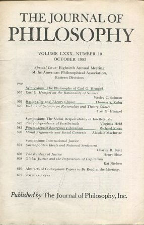 THE JOURNAL OF PHILOSOPHY. VOLUME LXXX, NUMBER 10 OCTOBER 1983. SYMPOSIUM: THE PHILOSOPHY OF CARL G. HEMPEL. CARL G. Hempel on the Rationality of science.