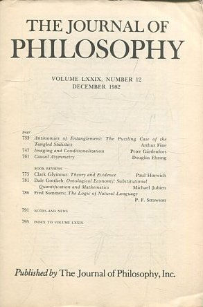 THE JOURNAL OF PHILOSOPHY. VOLUME LXXX, NUMBER 12 DECEMBER 1982. ANTINOMIES OF ENTANGLEMENT: THE PUZZLING CASE OF THE TANGLED STATISTICS.