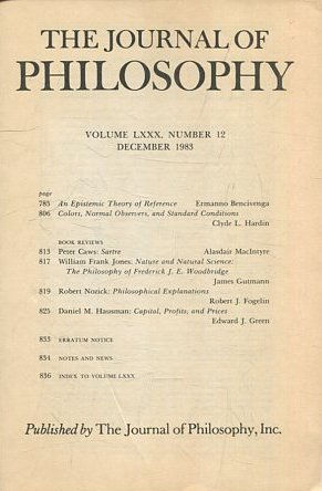 THE JOURNAL OF PHILOSOPHY. VOLUME LXXX, NUMBER 12 DECEMBER 1983. AN EPISTEMIC THEORY OF REFERENCE.