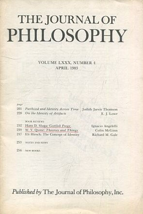 THE JOURNAL OF PHILOSOPHY. VOLUME LXXX, NUMBER 4 APRIL 1983. PARTHOOD AND IDENTITY ACROSS TIME. OF THE IDENTITY OF ARTIFACTS.