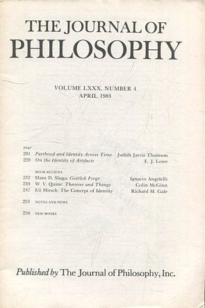 THE JOURNAL OF PHILOSOPHY. VOLUME LXXX, NUMBER 4 APRIL 1983. PARTHOOD AND IDENTITY ACROSS TIME. ON THE IDENTITY OF ARTIFACTS.