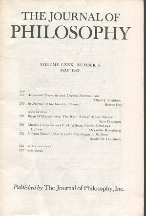 THE JOURNAL OF PHILOSOPHY. VOLUME LXXX, NUMBER 5, MARCH 1983. ACCIDENTAL NECESSITY AND LOGICAL DETERMINISM. IN DEFENSE OF THE IDENTITY THEORY.