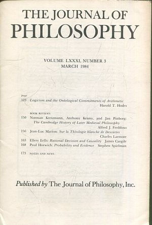 THE JOURNAL OF PHILOSOPHY. VOLUME LXXXI, NUMBER 3, MARCH 1984. LOGICISM AND THE ONTOLOGICAL COMMITMENTS OF ARITHMETIC.