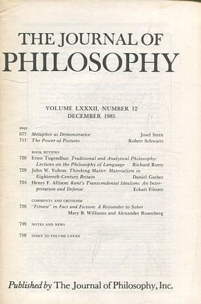 THE JOURNAL OF PHILOSOPHY. VOLUME LXXXII, NUMBER 12, DECEMBER 1985. METAPHOR AS DEMONSTRATIVE. THE POWER OF PICTURES.