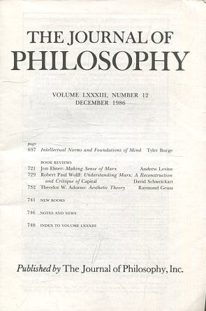 THE JOURNAL OF PHILOSOPHY. VOLUME LXXXIII, NUMBER 12 DECEMBER 1986. INTELLECTUAL NORMS AND FOUNDATIONS OF MIND.