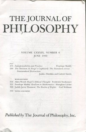 THE JOURNAL OF PHILOSOPHY. VOLUME LXXXIV, NUMBER 6 JUNE 1992. INDISPENSABILITY AND PRACTICE. THE SKELETON IN FREGE'S CUPBOARD.