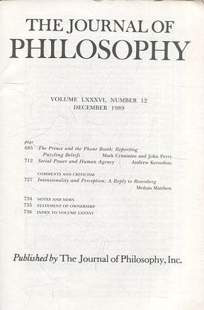 THE JOURNAL OF PHILOSOPHY. VOLUME LXXXVI, NUMBER 12 DECEMBER 1989. THE PRINCE AND THE PHONE BOOTH. SOCIAL POWER AND HUMAN AGENCY.