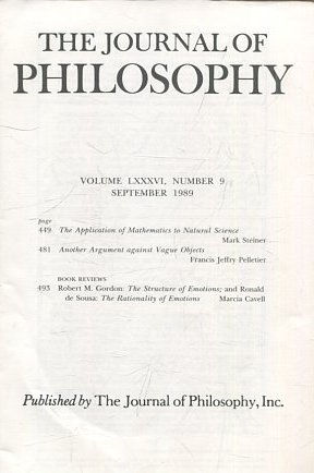 THE JOURNAL OF PHILOSOPHY. VOLUME LXXXVI, NUMBER 9 SEPTEMBER 1989. THE APPLICATION OF MATHEMATICS TO NATURAL SCIENCE. ANOTHER ARGUMENT AGAINST VAGUE OBJECTS.