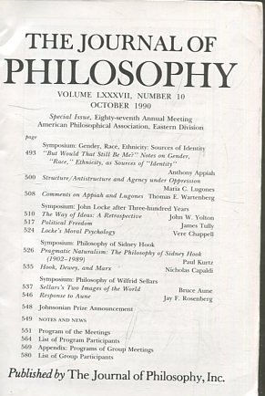 THE JOURNAL OF PHILOSOPHY. VOLUME LXXXVII, NUMBER 10 OCTOBER 1990. SYMPOSIUM: GENDER, RACE, ETHNICITY.