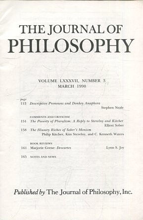 THE JOURNAL OF PHILOSOPHY. VOLUME LXXXVII, NUMBER 3 MARCH 1990. DESCRIPTIVE PRONOUNS AND DONKEY ANAPHORA.