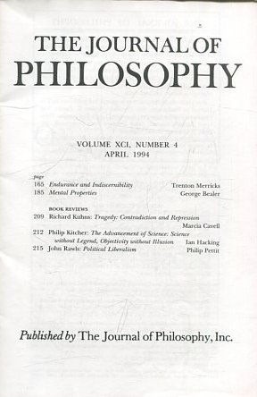 THE JOURNAL OF PHILOSOPHY. VOLUME XCI, NUMBER 4 APRIL 1994. ENDURANCE AND INDISCERNIBILITY. MENTAL PROPERTIES.