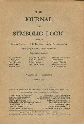 THE JOURNAL OF SYMBOLIC LOGIC. VOLUME 22. NUMBER 1. MARCH 1957.